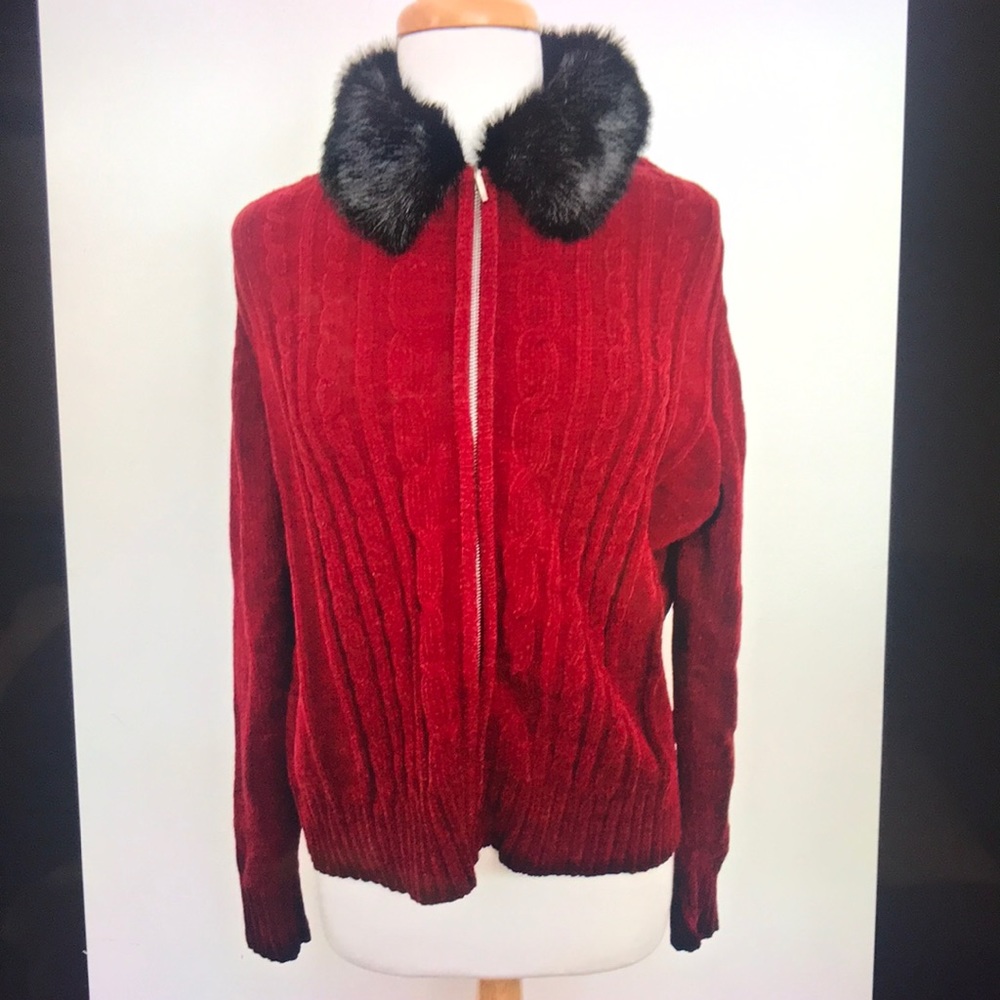 Designers Originals women’s wine red  cardigan 1X